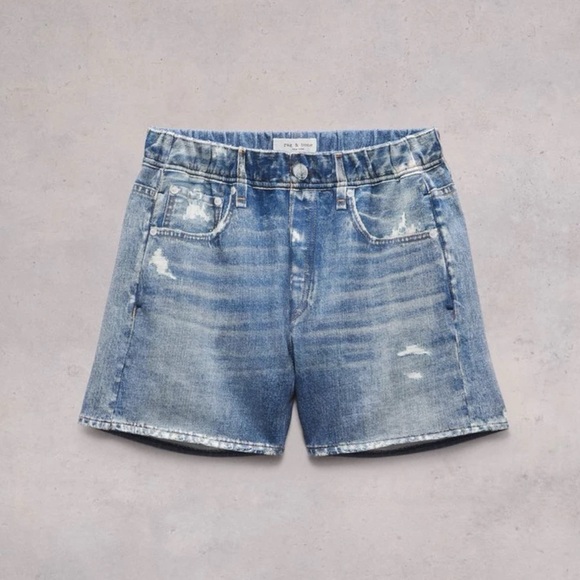 NWT Rag & Bone Miramar Cotton Walking Jean Shorts Blue Small - Picture 12 of 13